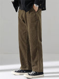 AIDASE  -  Loose Straight Leg Corduroy Men's Pants Spring Autumn New American Retro High Waist Wide Leg Casual Trousers for Men aidase-shop