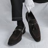 AIDASE  -  Fashion Brand Men's Breathable and Non Slip Casual Leather Shoes Spring New Item Men's Comfortable Tassel Suede Leather Loafers aidase-shop