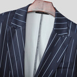 AIDASE  -  Men Blazer Striped Patchwork Lapel Long Sleeve One Button Casual Male Suit Streetwear 2025 Fashion Thin Coats Blazer Men aidase-shop