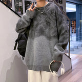 AIDASE  -  Sweater men Round neck cashew flower knitted sweater fashion new gradient color  loose fashion New Year's sweater men's clothing aidase-shop