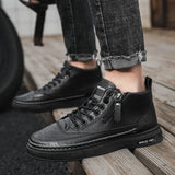AIDASE  -  Casual Ankle Boots Male Sneakers New Men Boots Winter High Top Leather Shoes Fashion Cotton Shoes Fashion Business Outdoor Shoes aidase-shop