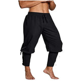 AIDASE  -  Men's Cotton Linen Long Pants Ankle Belted Medieval Viking Pirate Trousers Casual Loose Fit Comfortable Breathable Summer Autumn aidase-shop