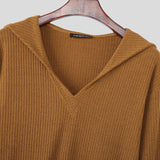AIDASE  -  Men Sweater Solid Color Knitted Navy Collar Long Sleeve Male Pullovers Streetwear 2025 Fashion Casual Men Clothing S-5XL aidase-shop