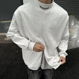 Aidase Mens Sweatshirt Pullover Korean Style Hip Hop Street Autumn Youthful Niche Half Zip Up Letter Stand Pullover Men'S Clothing 2024 aidase-shop