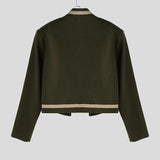 AIDASE  -  Men Jackets Embroidery Patchwork Long Sleeve Open Stitch Crop Coats Men Streetwear 2025 Fashion Casual Jackets Men S-3XL aidase-shop