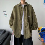 Aidase Men Corduroy Shirts Harajuku Korean Loose Style Long Sleeve Vintage Streetwear Overshirt M-3XL aidase-shop
