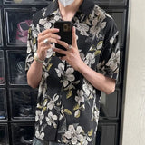 AIDASE  -  Men's Clothing Vintage Floral Print Cuban Collar Hawaiian Vacation Beach Shirt Summer Casual Streetwear Short Sleeve Loose Tops aidase-shop