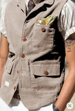 Aidase Men's Corduroy Single Breasted Suit Vest Retro Dress Vests Man Steampunk Elegant Man Coat Suits Modern Men Vests Male Working aidase-shop