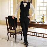 AIDASE  -  Men's Wedding Solid Color Suit Vest, Groom Groomsman Suit, Black Single-Breasted Slim Fit Waistcoat , Business Casual, M-7XL aidase-shop