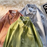 AIDASE  -  Spring Summer Men's Shirt Trendy Literary Stylish Loose Fit Versatile Long Sleeve Shirt aidase-shop