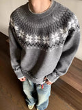 AIDASE  -  American Retro Cleanfit Light Knitted Fair Isle Sweater Men Women Autumn Winter Nordic Lazy Sle Knitwear Coat Casual Ciwalk aidase-shop