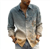 AIDASE  -  Vintage-style 3D Print Shirts For Men Spring Summer Long Sleeve lapel Casual Versatile Tops Fashion Trendy Shirts Streetwear aidase-shop