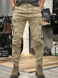 Aidase Cargo Pants for Men Khaki Biker Trousers Man Stretch Motorcycle Outdoor Hiking Loose Street Cotton Slacks Large Size New In aidase-shop