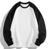 AIDASE  -  Men's Hoodless Sweater Raglan Sleeves Round Leadercolor Matching Plus Size Sweater Bottoming Shirt U of I Sweatshirt aidase-shop