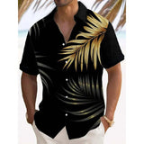AIDASE  -  Summer Short Sleeve Button Shirt Fashion Men's Shirt Plant Digital Printing Casual Cardigan aidase-shop