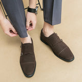 AIDASE  -  Men's Suede Shoes Europe America Anti-skid Flat Shoes Fashionable Loafers Soft Soled Business Dress Casual Leather Shoes 38-46 aidase-shop