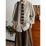 AIDASE  -  Butqiu Japanese Retro Forest System Plaid Long Sleeve Shirt Men Women Autumn Thin Loose Shirt Polyester Non-iron Loose Fit aidase-shop