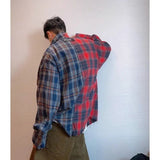 AIDASE  -  Men's Spliced Long Sleeved Shirt Unique Contrasting Color Design Shirt Coat American High Street Style Male Clothing aidase-shop