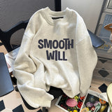 AIDASE  -  Korean Simple Letter Sweatshirt for Women Spring Autumn Thin Loose Long Sleeve Pullover  Lady Casual O-Neck Tops aidase-shop