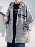 AIDASE  -  American Streetwear Letter Printed Zip Up Hoodies Men's New Hip Hop Long Sleeve Hoody Sweatshirts Oversized Y2K Tracksuit aidase-shop