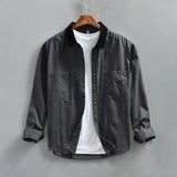 Aidase 110kg 100% Cotton Men Workwear Shirts 2024 Spring Summer Long Sleeve Retro Oversize Loose Blouses for Youth y2k Casual Male Tops aidase-shop