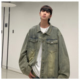 AIDASE  -  Korean Style Casual Men's Denim Jacket Turndown Collar Button Long Sleeve Spring Fall Casual Coat Couple College aidase-shop