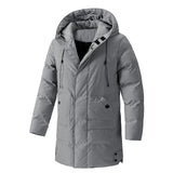 AIDASE  -  Korean Style Winter New Fashion Men's Plus Size Casual Trendy Solid Color Loose Simple Basic Hooded Quilted Coats Male Parkas aidase-shop