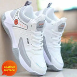 AIDASE  -  Men's Spring Summer New High Top Running Basketball Shoes Waterproof Leather Surface Breathable Sports Shoes Rubber Sole aidase-shop