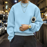 AIDASE  -  Men Hoodies O-neck Long Sleeve Streetwear Loose Casual Male Sweatshirts 2025 Fashion Solid Color Men Clothing Pullovers aidase-shop