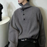 Aidase Mens Sweater Turnable Turtle Collar British Knitted Sweater Spring Fashion Elegant Versatile Couple Jacket Unisex 2024