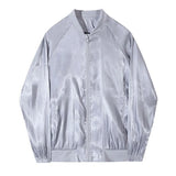Aidase Mens Casual Satin Jacket Genderless 2024 Spring Summer New Fashion Thin Breathable Simple Soft Solid Color Jacket Unisex aidase-shop