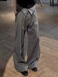 AIDASE  -  Men's High-Waist Striped Pleated Pants Slight Flare Straight Leg Embroidery Large Pockets Flowing Sash for Spring/Autumn aidase-shop