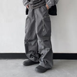 Aidase Black Baggy Cargo Pants Fashion Harajuku Straight Trousers Men's Y2K Vintage Baggy Casual Pocket Streetwear Hip Hop Korean Style