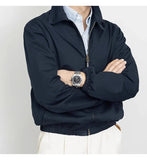 AIDASE  -  Classic Khaki Spring Autumn New Arrival Thin Zipper Workwear Jacket Washed Collar Zipper Leisure Polyester Fabric Coat for Men aidase-shop