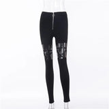 AIDASE  -  High Waist Hollow out Zipper Pencil Pants Sexy Star Design Gothic Dark Style Women's Long Trousers Spring Autumn Fashion aidase-shop