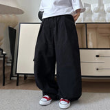 AIDASE  -  Loose Men Cargo Pants Multiple Pockets Straight Wide Leg Casual Trousers Solid Color Design Fashion Summer New aidase-shop
