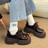 AIDASE  -  Spring Platform Thick Bottom Women JK Mary Jane Shoes Concise Lace Up Shoes Vintage Elegant British Style Shoes aidase-shop