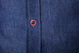 AIDASE  -  Spring and Autumn Men's Casual Shirt Pocket Leather Slim-fit Long Sleeve Denim Shirt aidase-shop