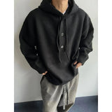 AIDASE  -  American Retro Casual V-ne Knitted Sweater Men Pure Color Outerwear Autumn Winter New Sle Loose Fit Long Sve Coat aidase-shop