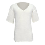 Aidase Mens Hollow Casual Knitted Tops Genderless 2024 Summer New Fashion Vacation White Loose Breathable Short Sleeve T-Shirt Unisex aidase-shop