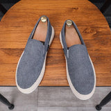 AIDASE  -  Men's Spring New Beijing Cloth Shoes Slip-On Casual Thin Driving Fisherman Shoes round Toe Canvas Non-Leather Leisure Sneakers aidase-shop