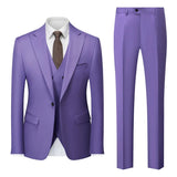 AIDASE  -  Korean-Style Slim-Fit Solid Color Suit Three-Piece Men's Wedding Dress Best Man Suit Business Career Ceremonial Clothing aidase-shop