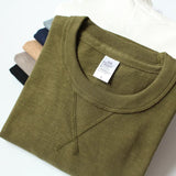 AIDASE  -  Heavy 300g Cotton T-shirt Men's Seamless Weaving Bamboo Cotton Short Sleeve Tee Tops Unisex Clean Fit Design Collar Undershirt aidase-shop