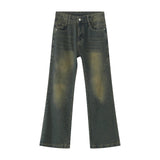 AIDASE  -  Washed To Make Old Loose Micro-flared Jeans, Men's Four Seasons New Fashion Straight Wide-leg Pants, Casual Floor-length Jeans aidase-shop