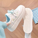 AIDASE  -  New Spring Women's White Shoes Embroidered Floral Thick Sole Platform Sneakers Lightweight Casual Skate Shoes for Students aidase-shop