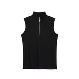 AIDASE  -  Summer Darkwear Niche Design Trendy Zipper Shoulder Padded Vest Sleeveless 2024 Solid Color Sleeveless Male Tops 24E1260 aidase-shop