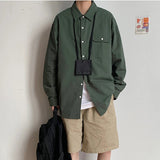 AIDASE  -  Young Men'S Boys Solid Long Sleeve Button Down Shirt Spring Summer Outfits Fashion Regular Cuff Business Casual Shirt aidase-shop