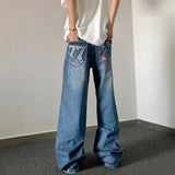 AIDASE  -  American Style High Waist Straight Leg Jeans for Men And Women Autumn New Design Embroidery Slimming Loose Fit Casual Jeans aidase-shop