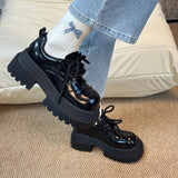 AIDASE  -  Spring Platform Thick Bottom Women JK Mary Jane Shoes Concise Lace Up Shoes Vintage Elegant British Style Shoes aidase-shop