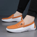 AIDASE  -  Men's Fashionable Comfortable Soft Casual Loafers Slip-On Shoes Trendy Anti-Slip Leather Footwear for Casual Wear-6601 aidase-shop